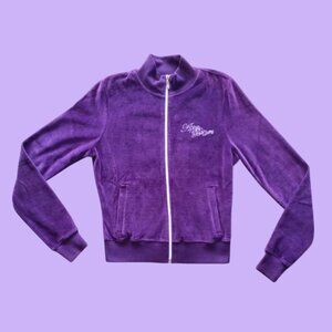 Vintage Apple Bottoms Velour Tracksuit Jacket Purple Size Medium